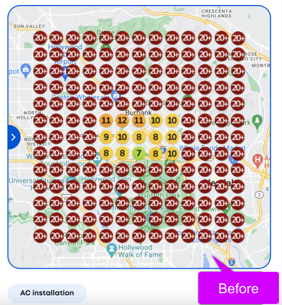 Contractor local search rankings before