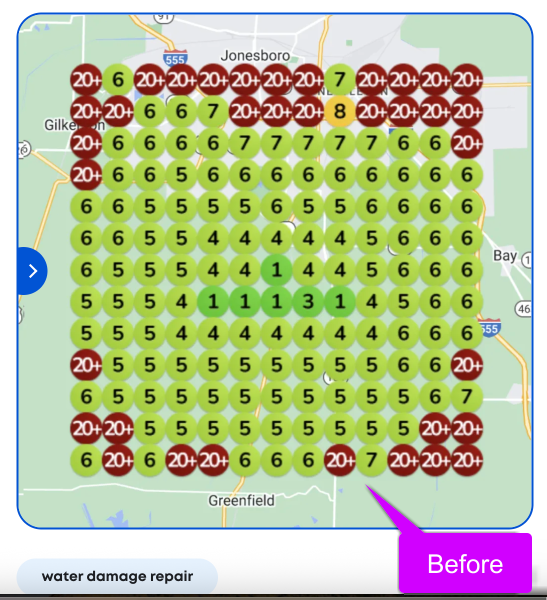 Contractor local search rankings before
