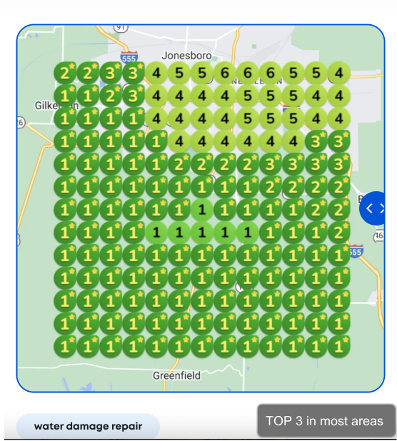 Contractor local search rankings one month later